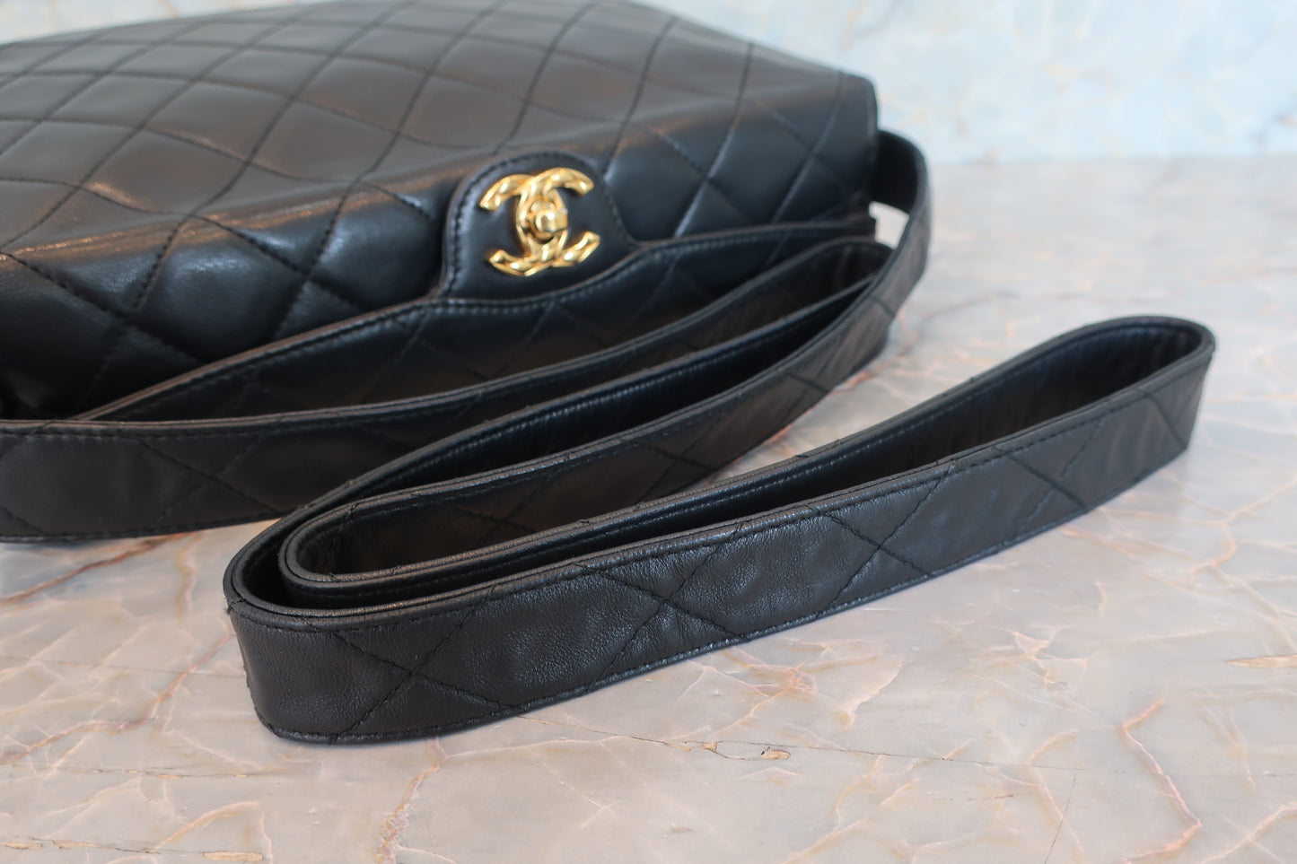 CHANEL/シャネル マトラッセショルダーバッグ ラムスキン ブラック/ゴールド金具 ショルダーバッグ 700070241
