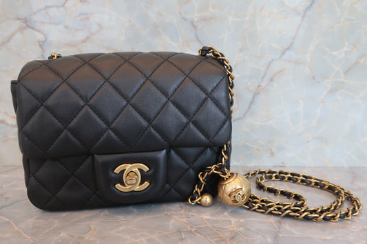 CHANEL/シャネル ミニマトラッセチェーンショルダーバッグ ラムスキン ブラック/ゴールド金具 ショルダーバッグ 700070250