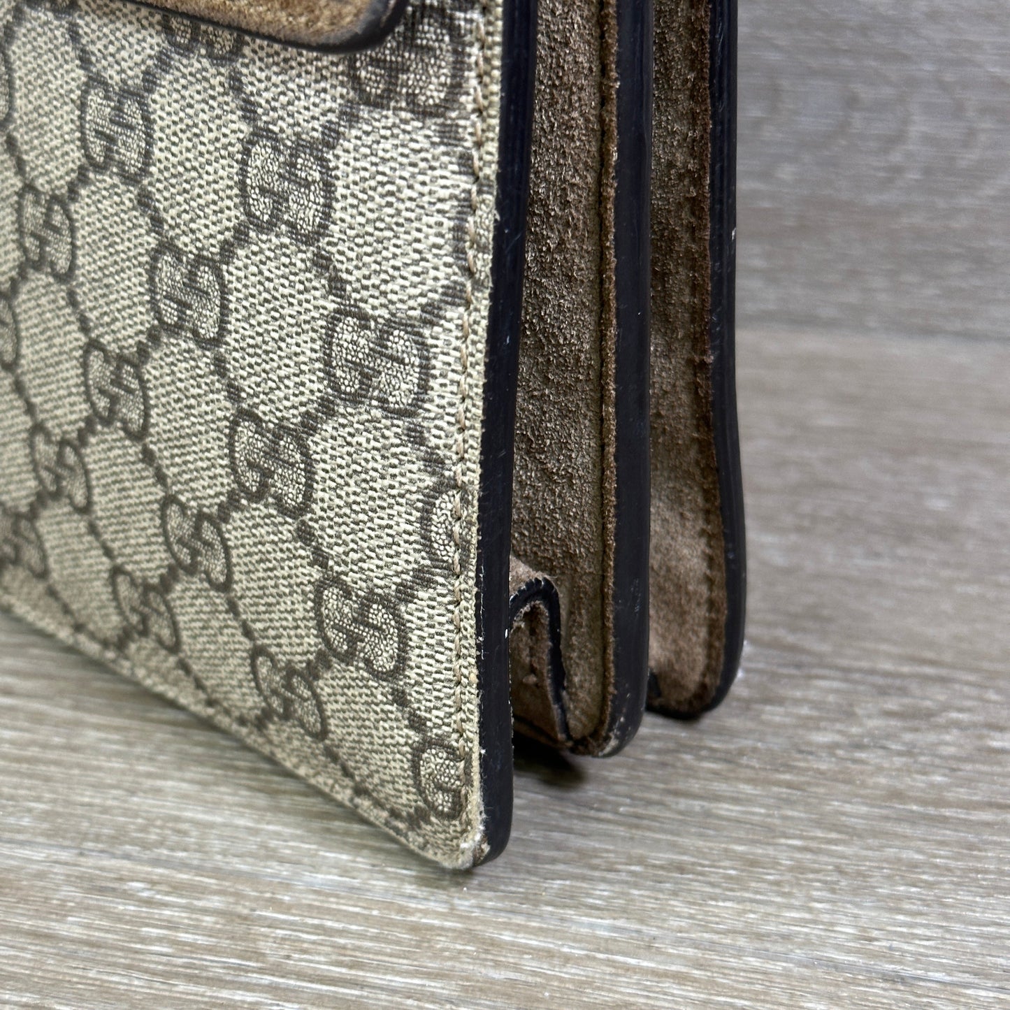 Gucci GG Supreme Monogram Medium Dionysus Shoulder Bag Taupe