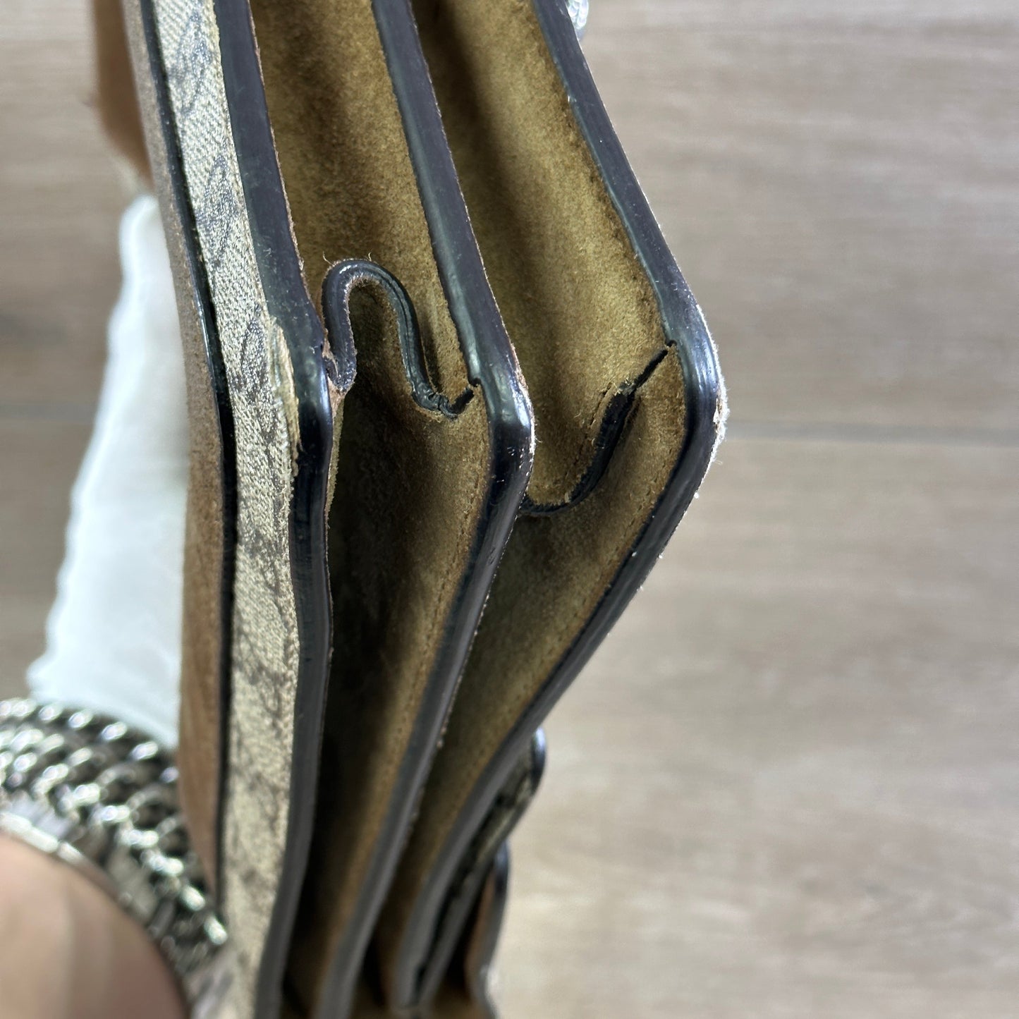 Gucci GG Supreme Monogram Medium Dionysus Shoulder Bag Taupe