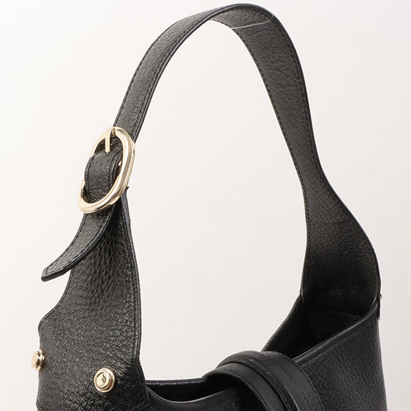 Gucci Calf Skin Logo Plate Jackie Shoulder Bag Black