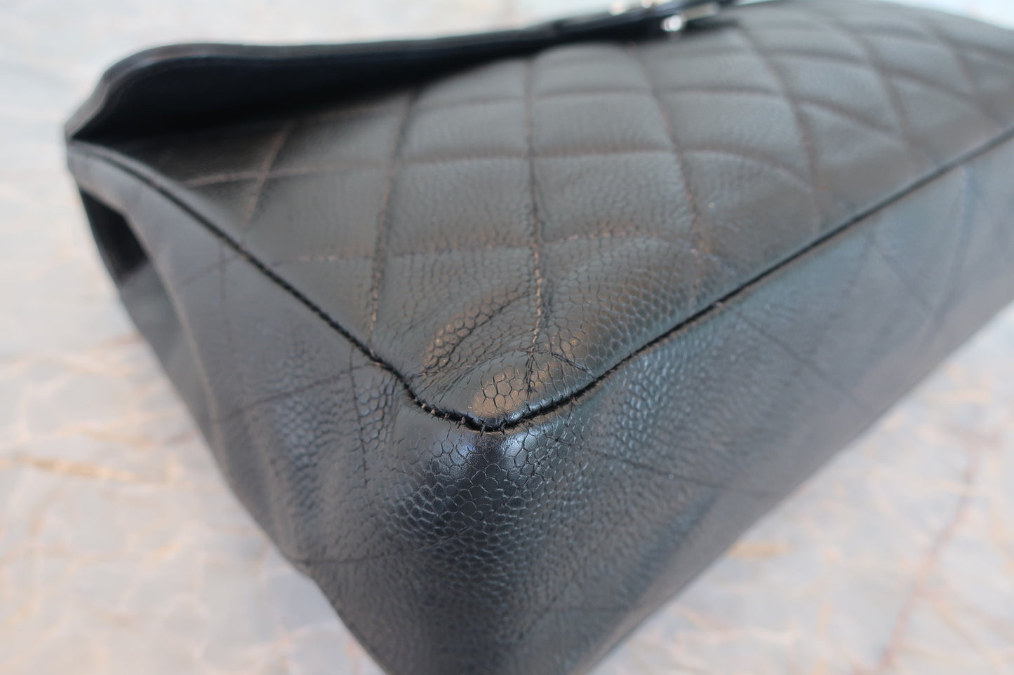CHANEL/シャネル 中マトラッセシングルフラップチェーンショルダーバッグ キャビアスキン ブラック/シルバー金具 ショルダーバッグ 700070267