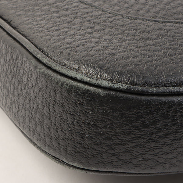 Gucci Calf Skin Logo Plate Jackie Shoulder Bag Black