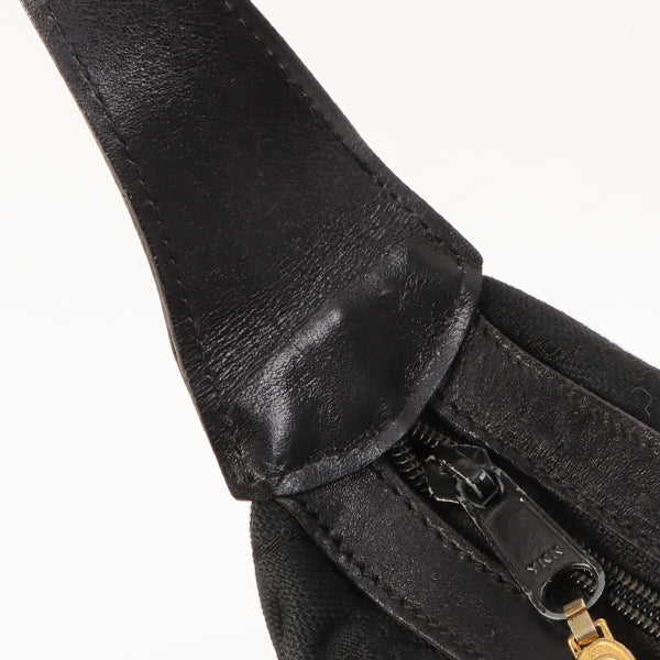 Gucci Gg Pattern Logo Plate Web Detailed Shoulder Bag Black