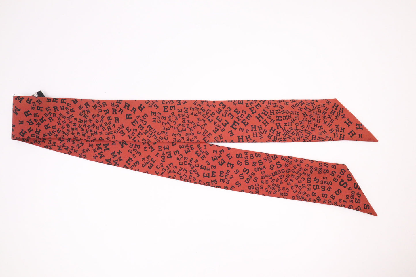 Hermes 'Scattered Letters' Twilly in Red Silk