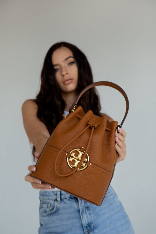 Tory Burch Bucket Monogram leather tote