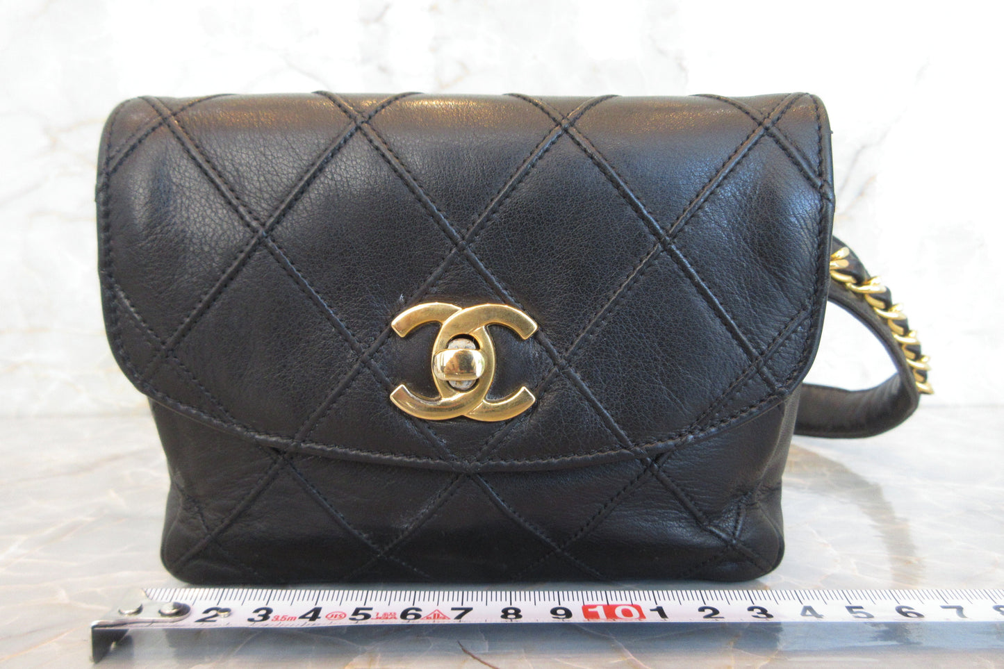 CHANEL/シャネル ビコローレウエストバッグ ラムスキン ブラック/ゴールド金具 ウエストバッグ 700070156