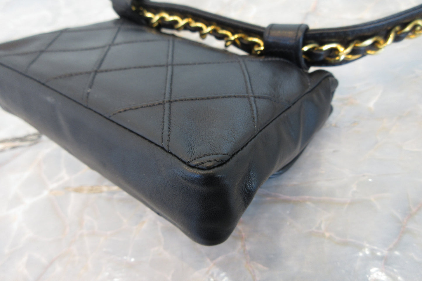 CHANEL/シャネル ビコローレウエストバッグ ラムスキン ブラック/ゴールド金具 ウエストバッグ 700070156