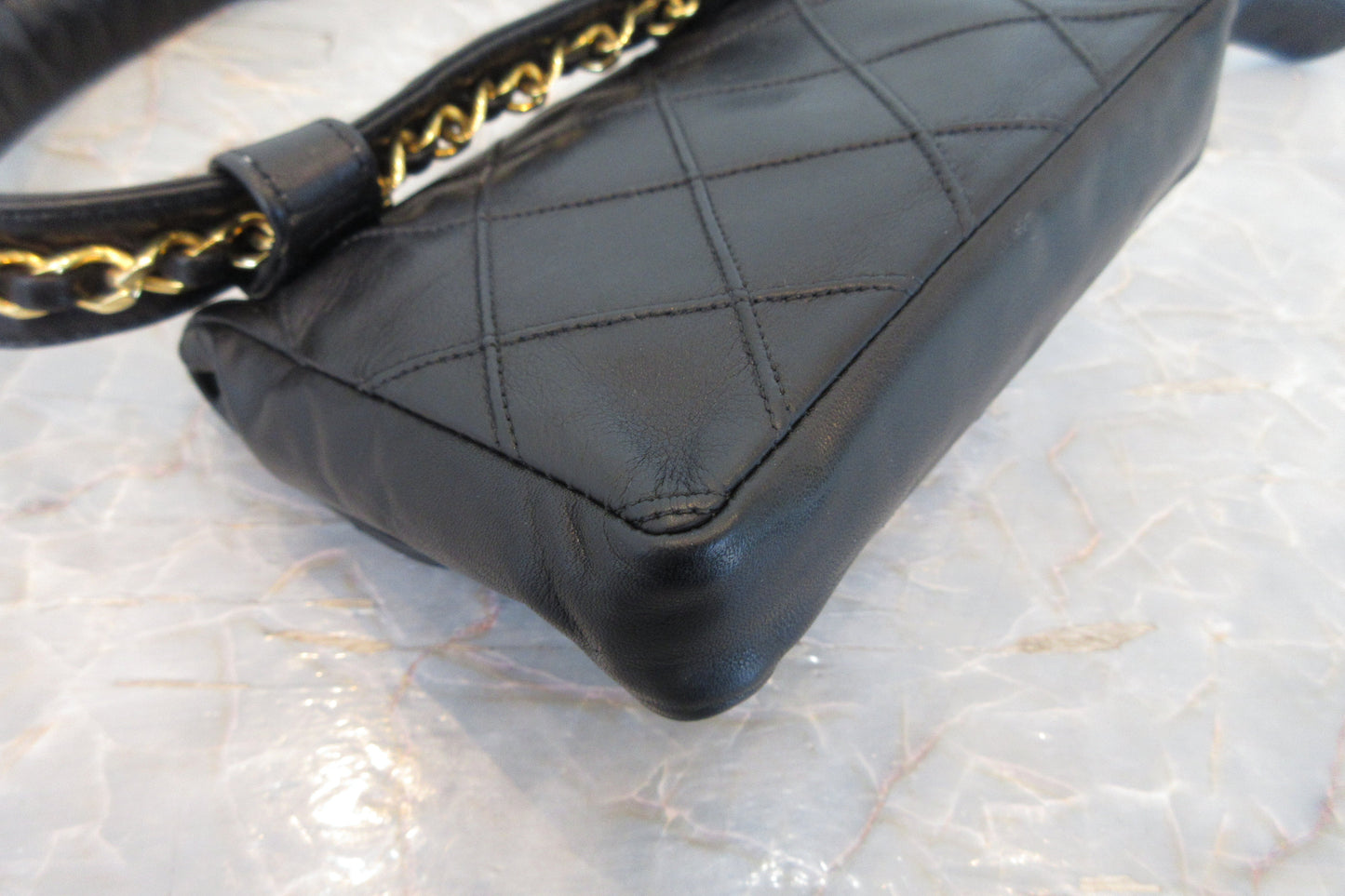 CHANEL/シャネル ビコローレウエストバッグ ラムスキン ブラック/ゴールド金具 ウエストバッグ 700070156