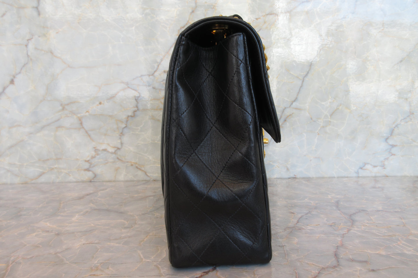 CHANEL/シャネル 中マトラッセシングルフラップチェーンショルダーバッグ ラムスキン ブラック/ゴールド金具 ショルダーバッグ 700070161