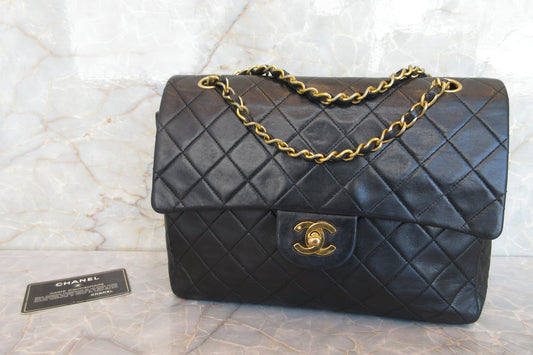 CHANEL/シャネル マトラッセWフラップWチェーンショルダーバッグ ラムスキン ブラック/ゴールド金具 ショルダーバッグ 700070154