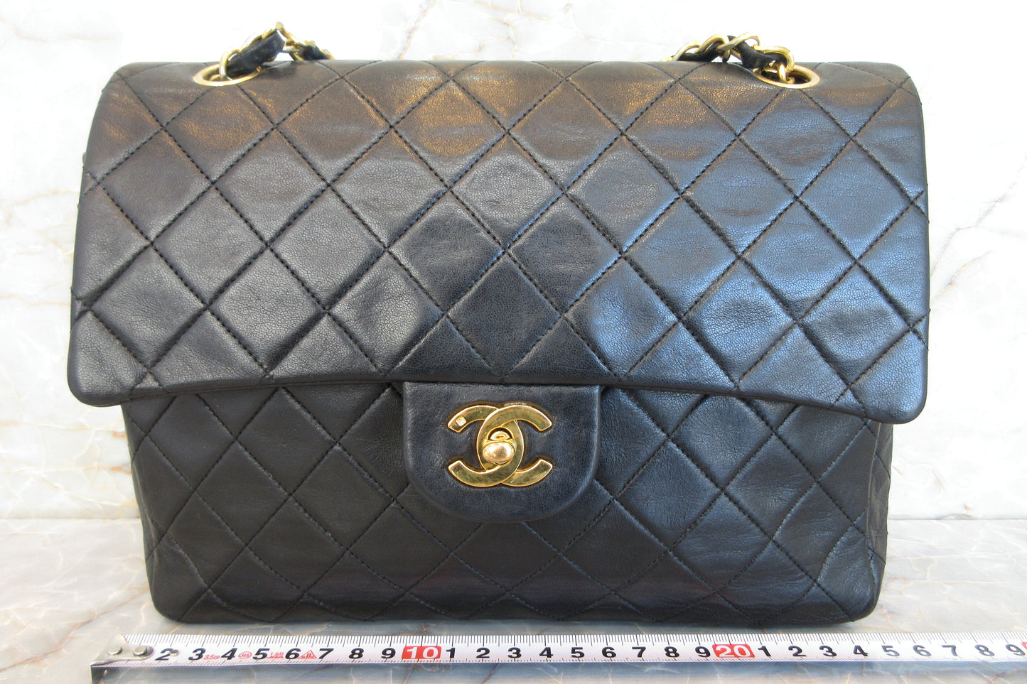 CHANEL/シャネル マトラッセWフラップWチェーンショルダーバッグ ラムスキン ブラック/ゴールド金具 ショルダーバッグ 700070154