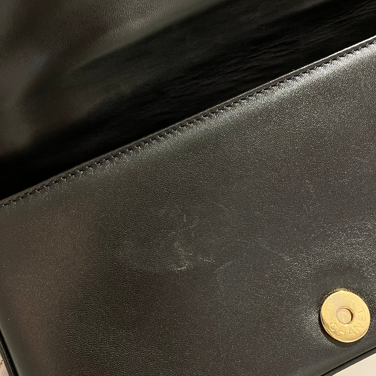 Chanel 2001-2003 Black Lambskin Choco Bar Shoulder Bag
