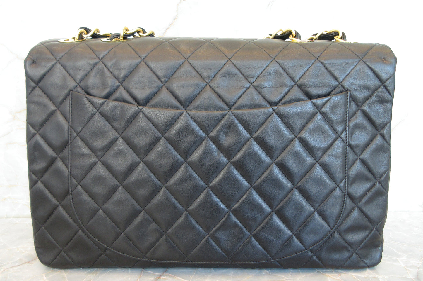CHANEL/シャネル デカマトラッセシングルフラップチェーンショルダーバッグ ラムスキン ブラック/ゴールド金具 ショルダーバッグ 700070163