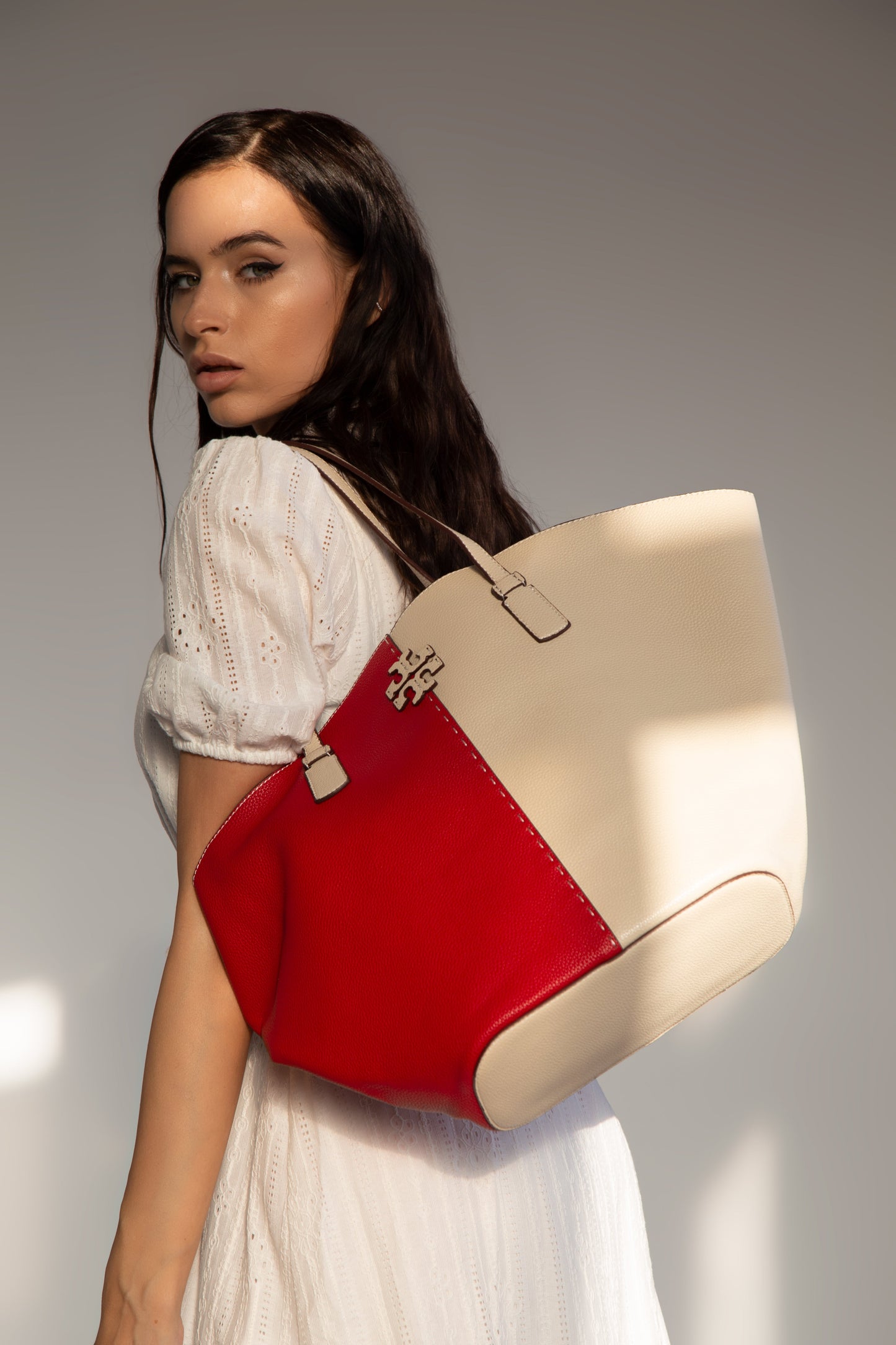 Tory Burch McGraw Color-Block Shopper Tote