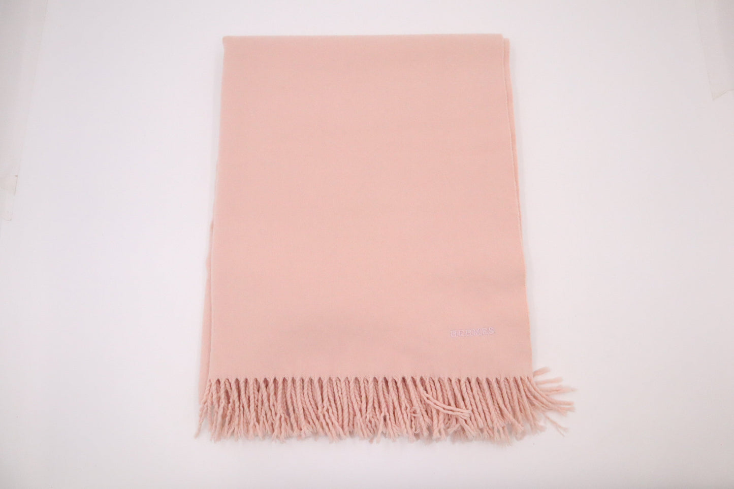 Hermes Stole in Rose Buvard Cashmere