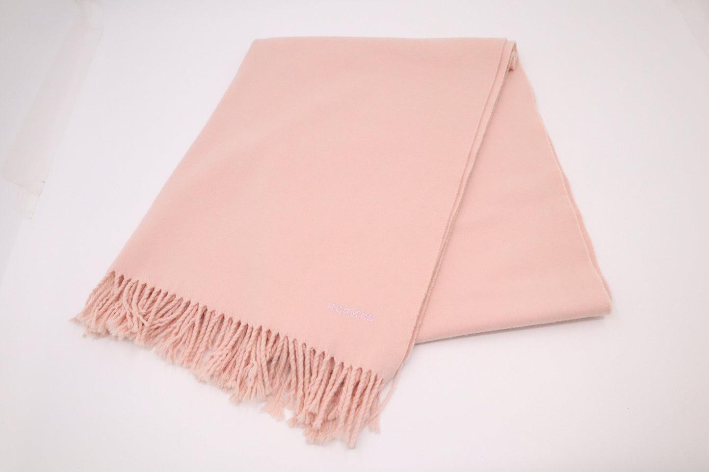Hermes Stole in Rose Buvard Cashmere