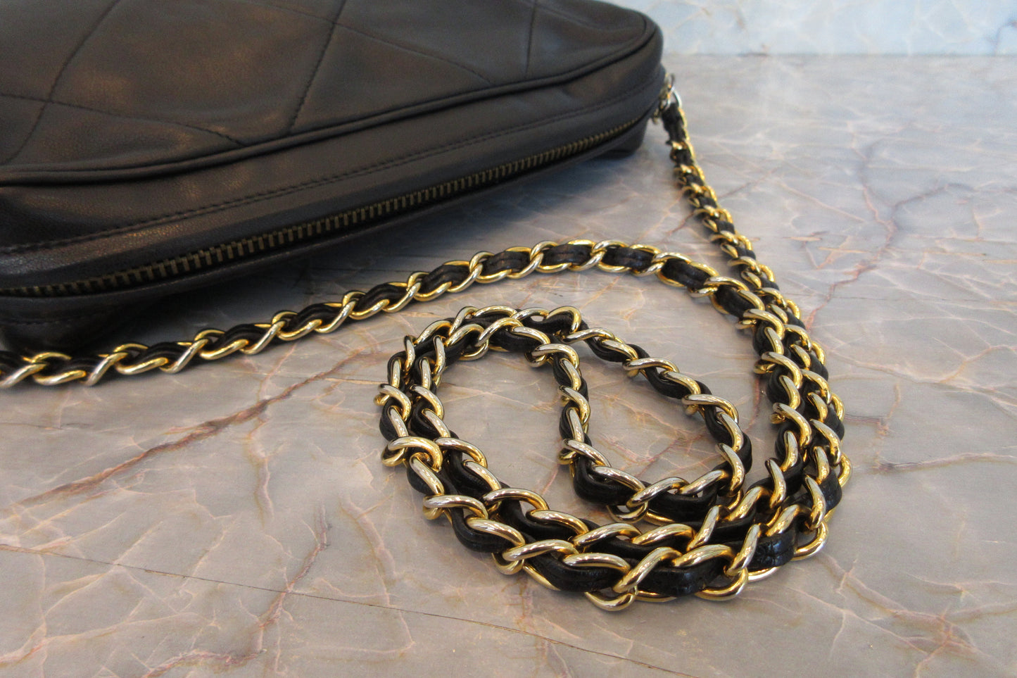 CHANEL/シャネル ココマークフリンジチェーンショルダーバッグ ラムスキン ブラック/ゴールド金具 ショルダーバッグ 700070155
