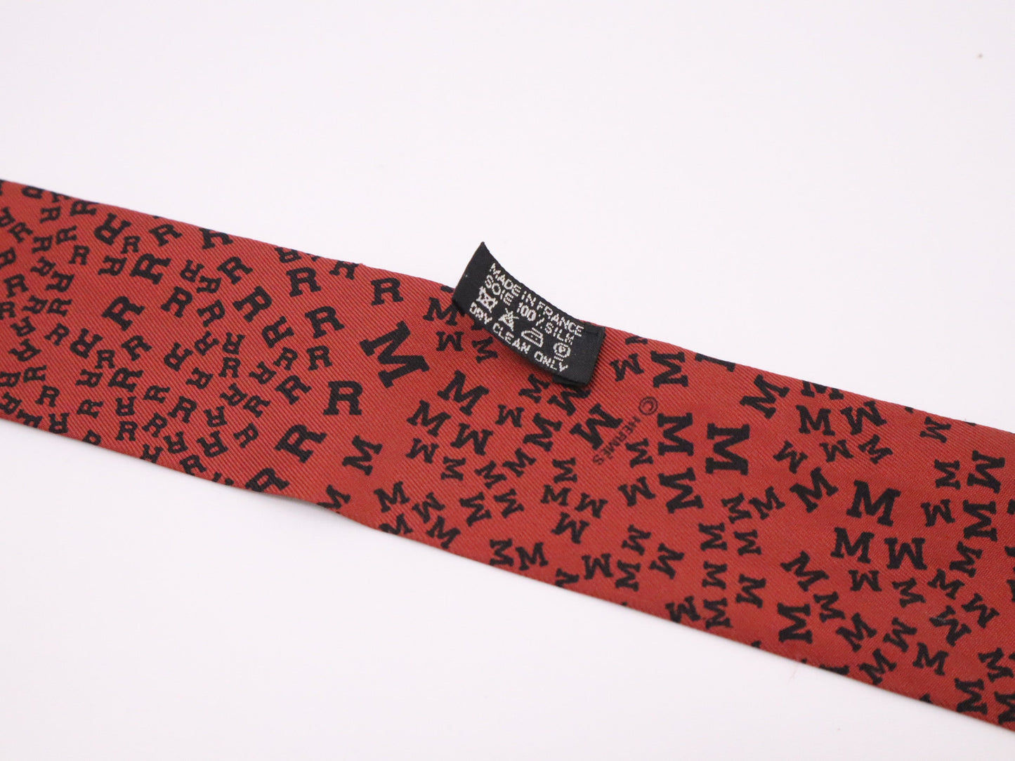 Hermes 'Scattered Letters' Twilly in Red Silk