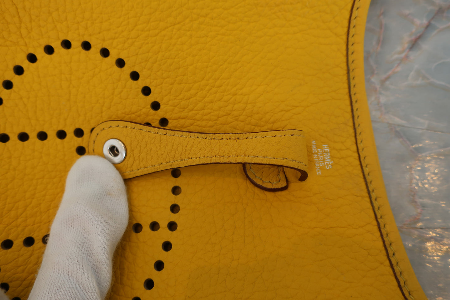 HERMES／エルメス エブリンTPM トリヨンクレマンス ジョーヌ □G刻印 ショルダーバッグ 700070266