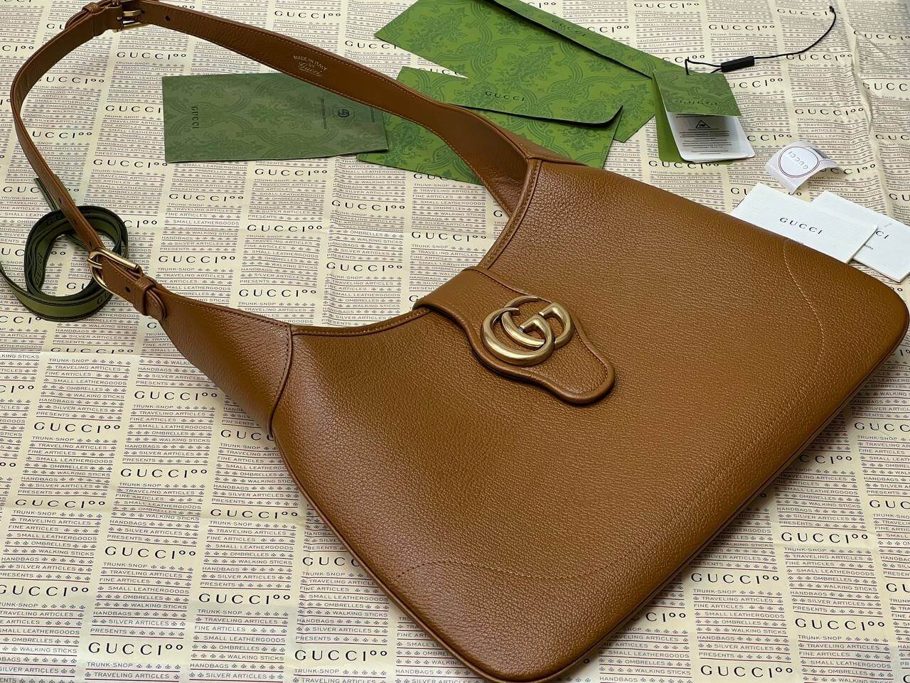 Gucci Aphrodite large shoulder bag brown