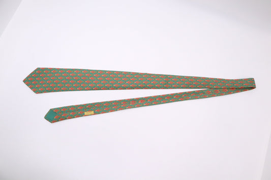 Hermes Tie in Green Silk