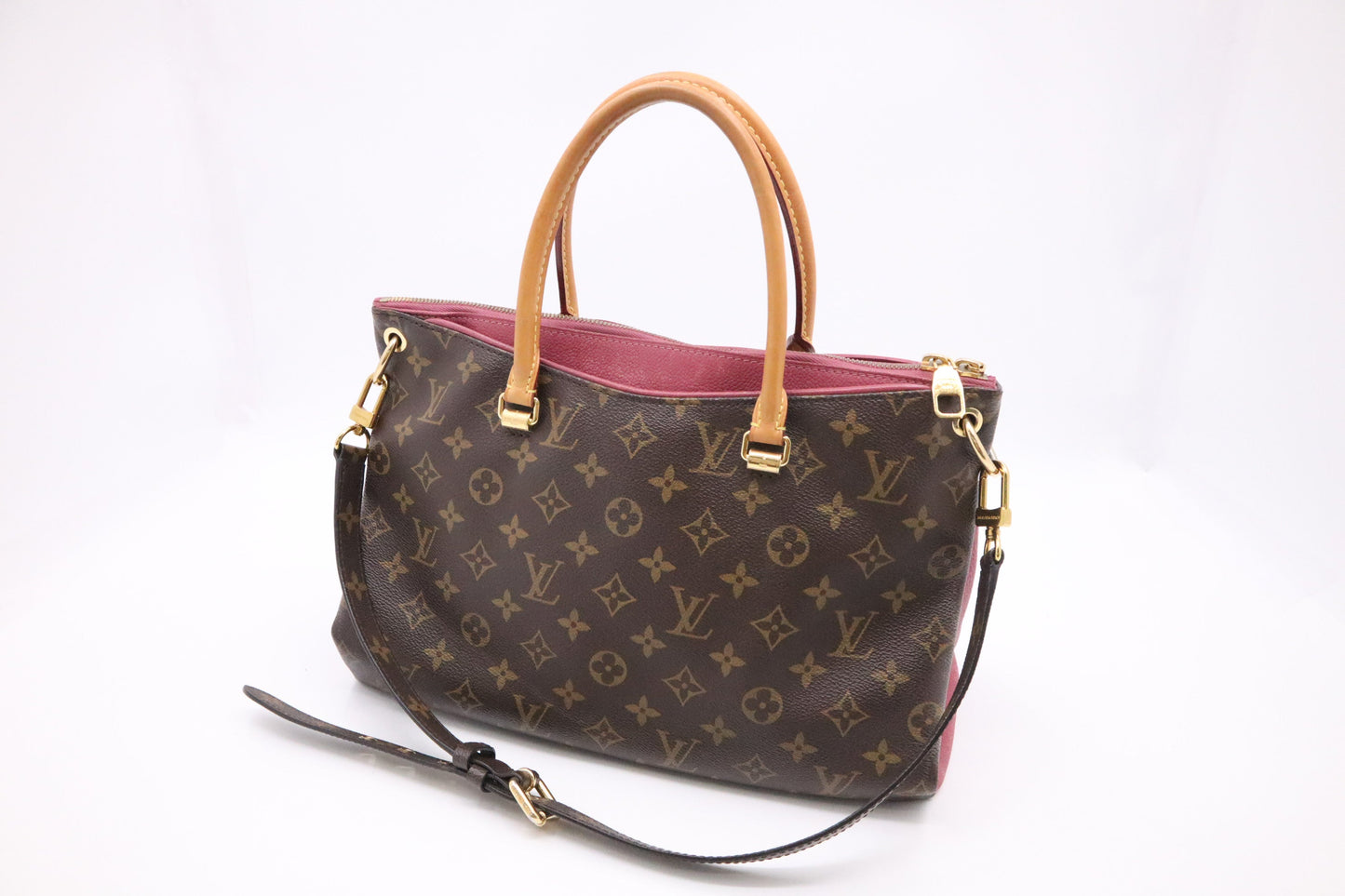 Louis Vuitton Pallas in Pink Leather & Monogram Canvas