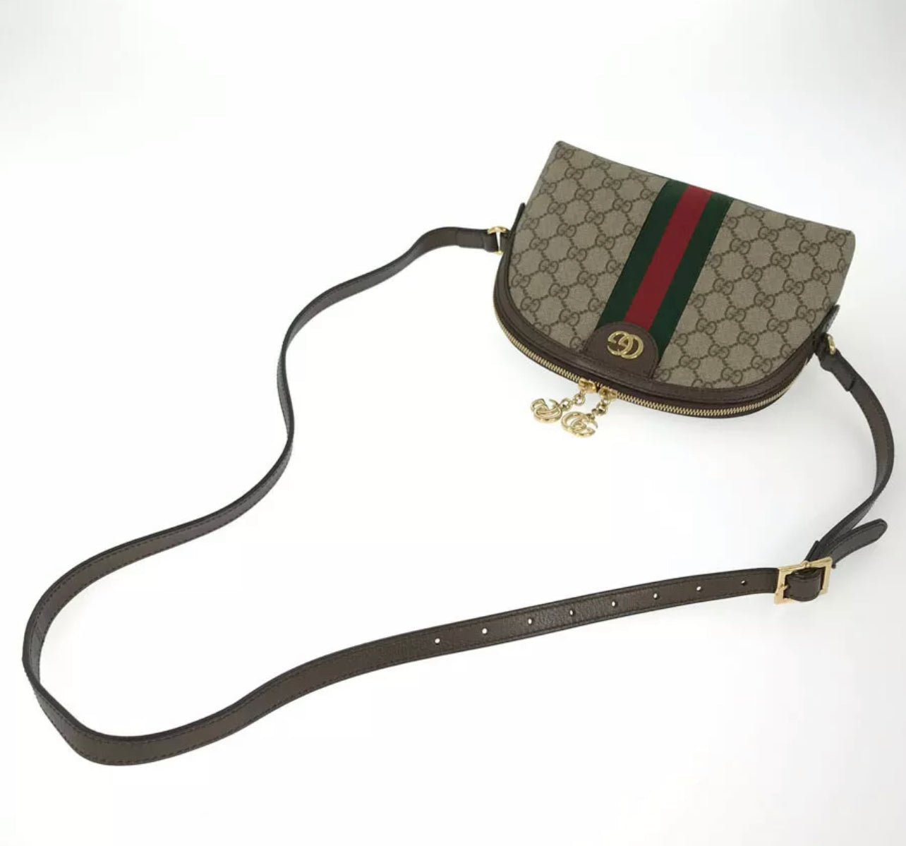 GUCCI OPHIDIA GG SUPREME SHERRY LINE CROSSBODY BAG