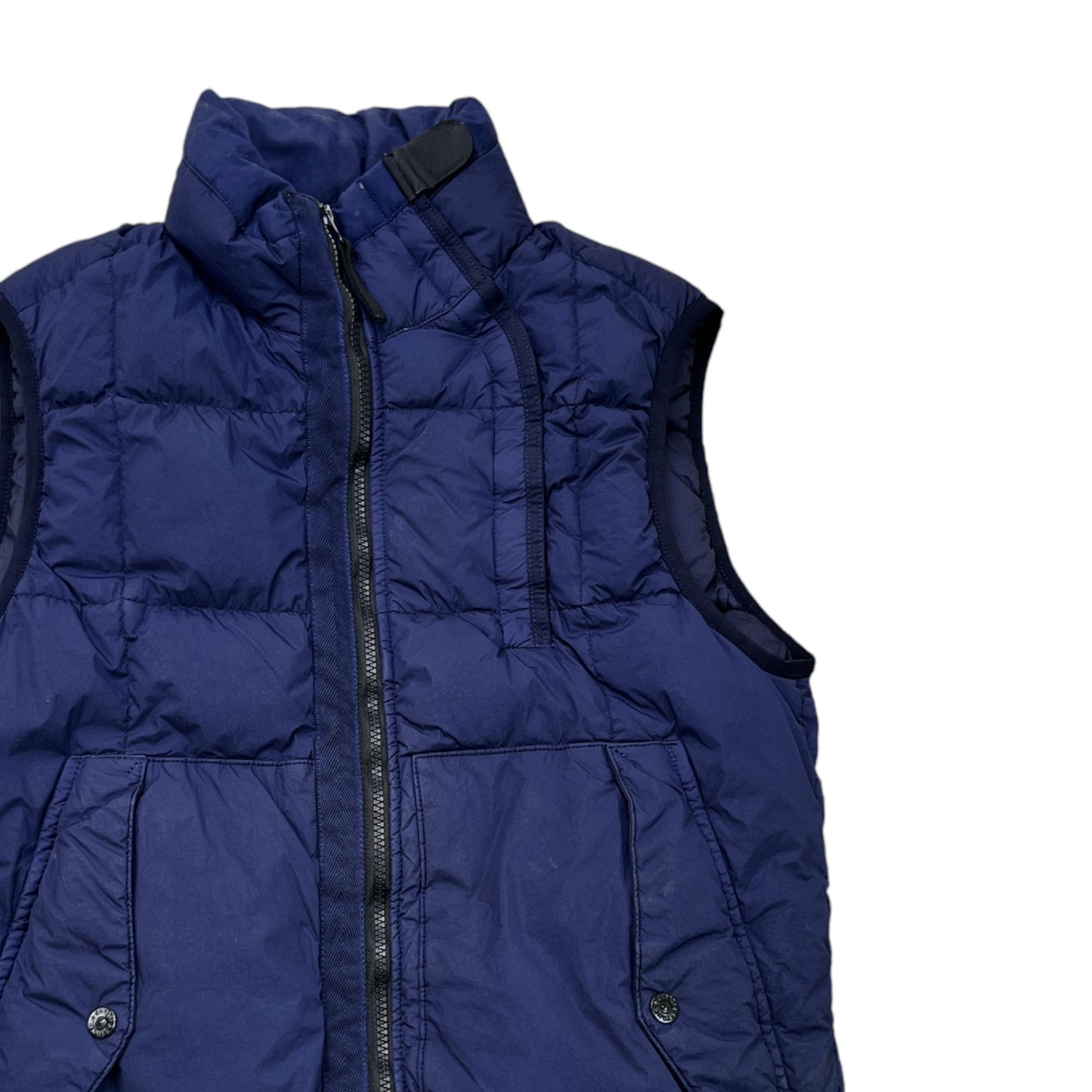Applique Logo Crinkle Reps Gilet Blue Size M