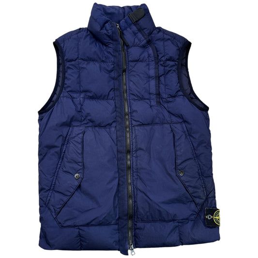 Applique Logo Crinkle Reps Gilet Blue Size M