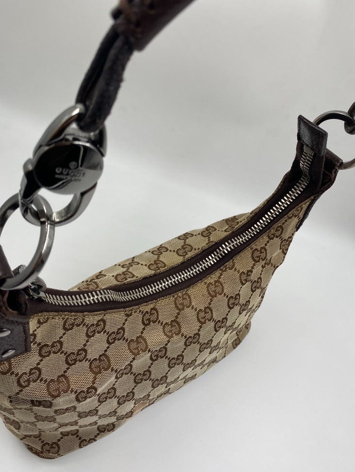 Gucci Vintage Logo Canvas Shoulder Bag