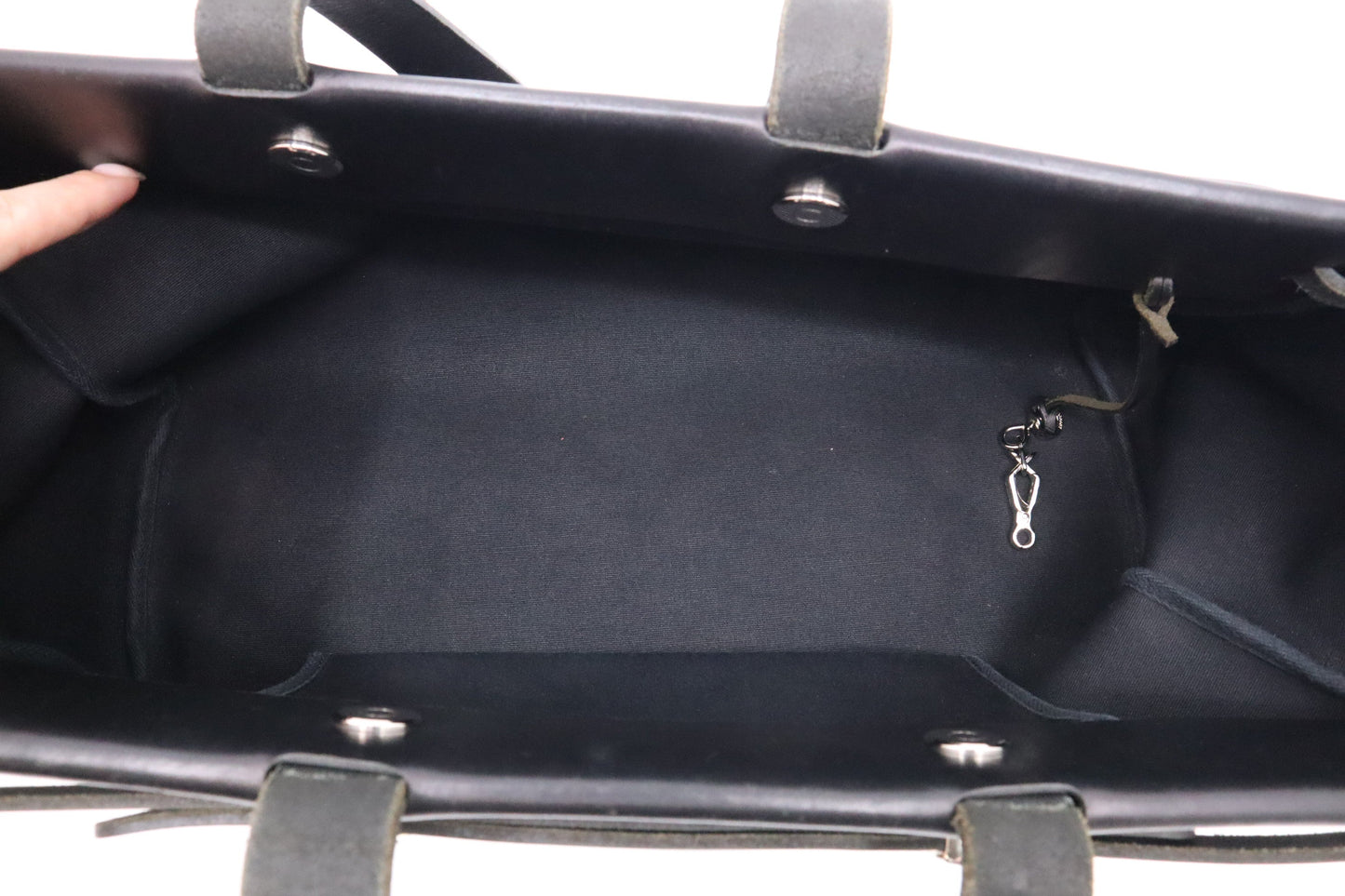 Hermes Herbag Cabas 50 in Black Canvas