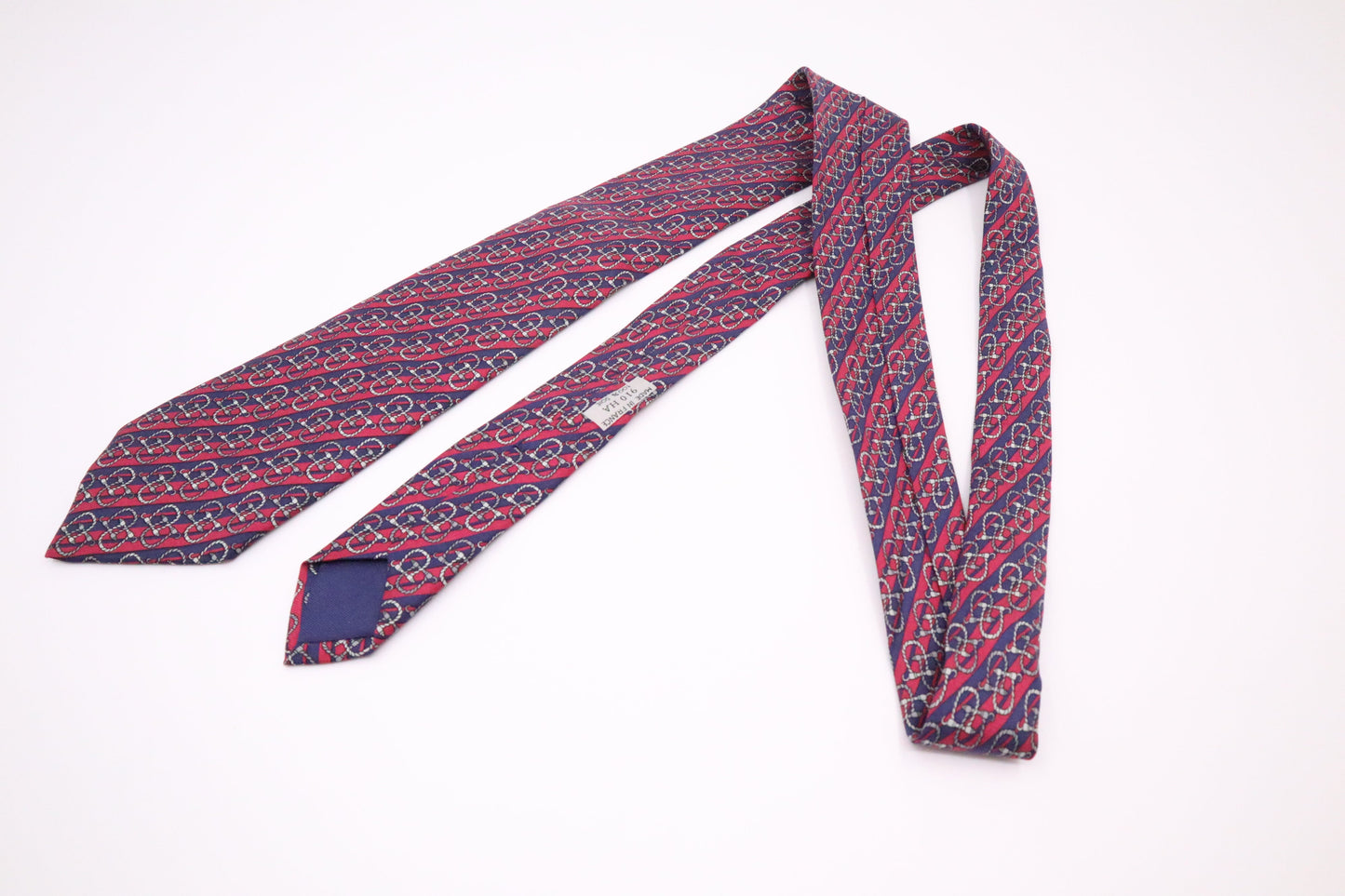 Hermes Tie in Blue and Red Silk