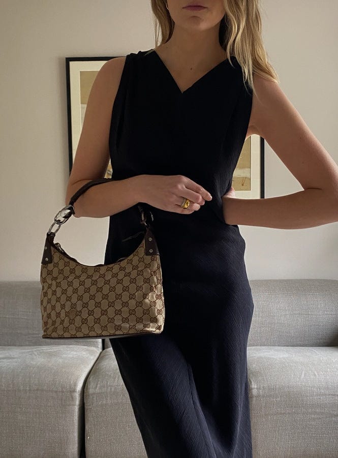 Gucci Vintage Logo Canvas Shoulder Bag