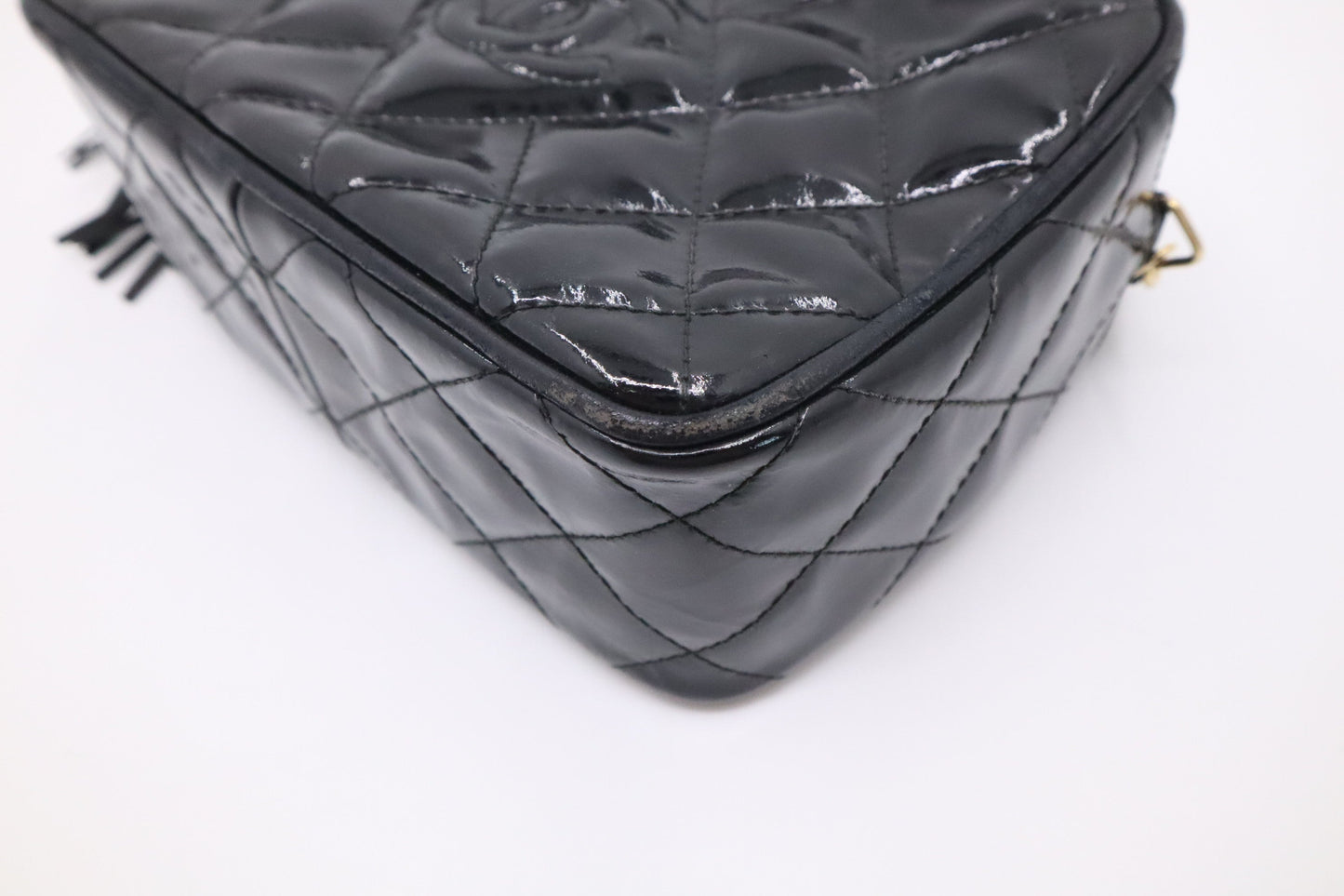 Chanel Small Camera Bag in Black Patent Leather