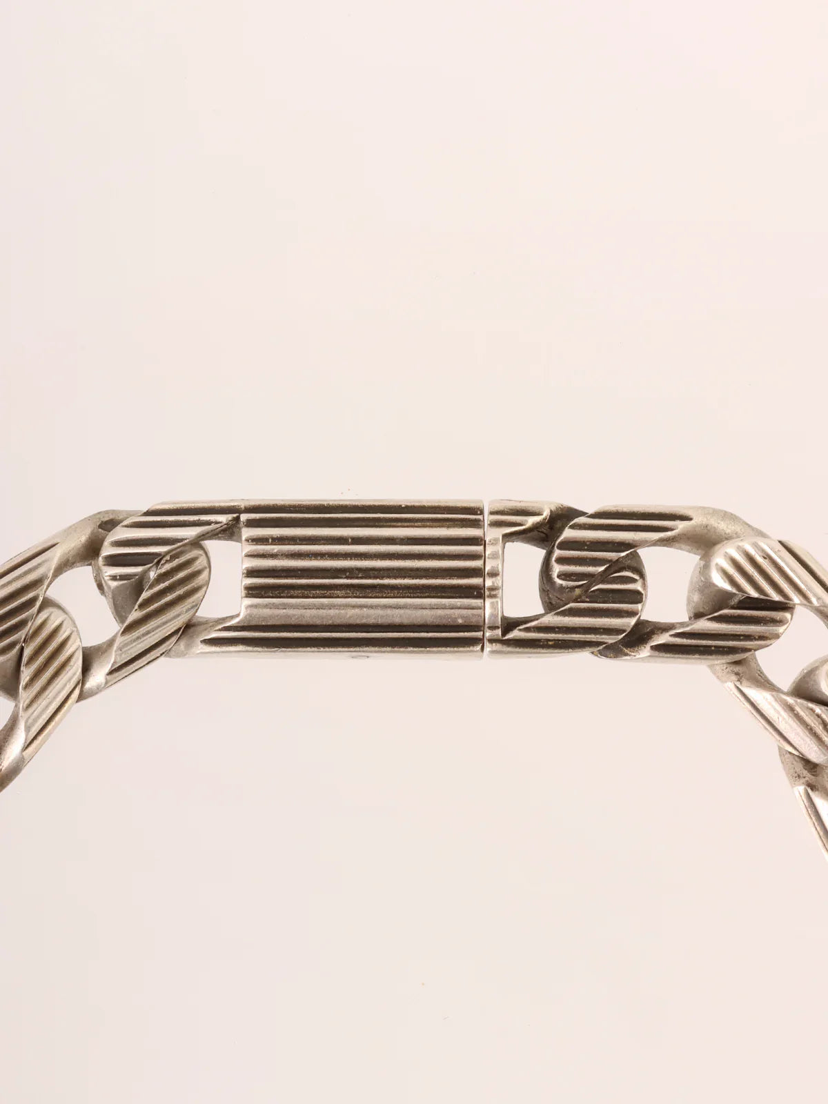 GUCCI 925 Logo Plate Chain Bracelet Silver