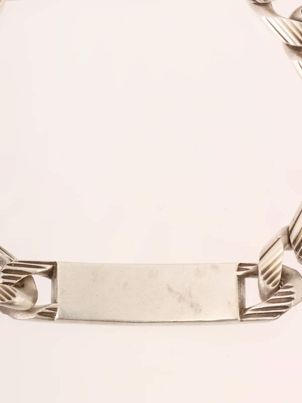 GUCCI 925 Logo Plate Chain Bracelet Silver
