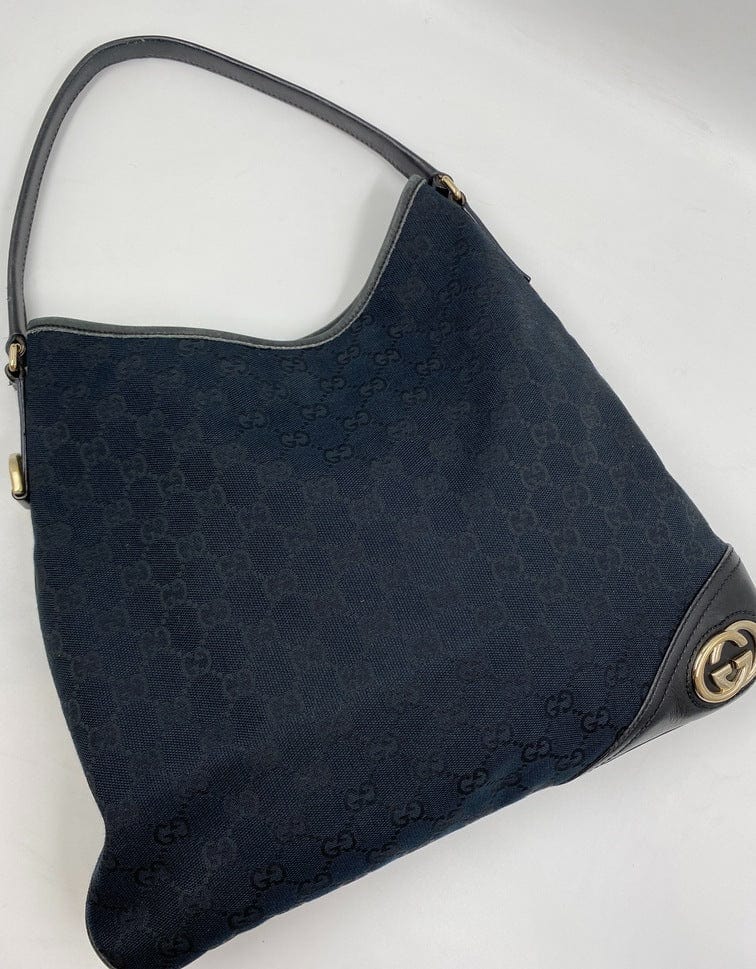 Gucci Vintage Canvas Hobo Tote