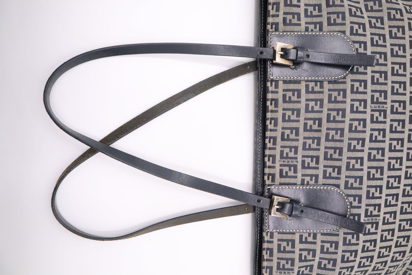 Fendi Tote in Navy Blue Zucca Canvas