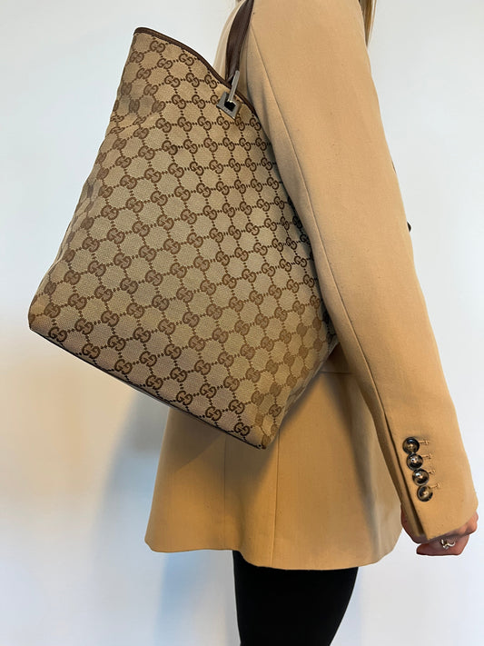 Gucci Jacquard x Leather Tote