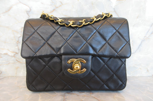 CHANEL/シャネル ミニマトラッセシングルフラップチェーンショルダーバッグ ラムスキン ブラック/ゴールド金具 ショルダーバッグ 700060218