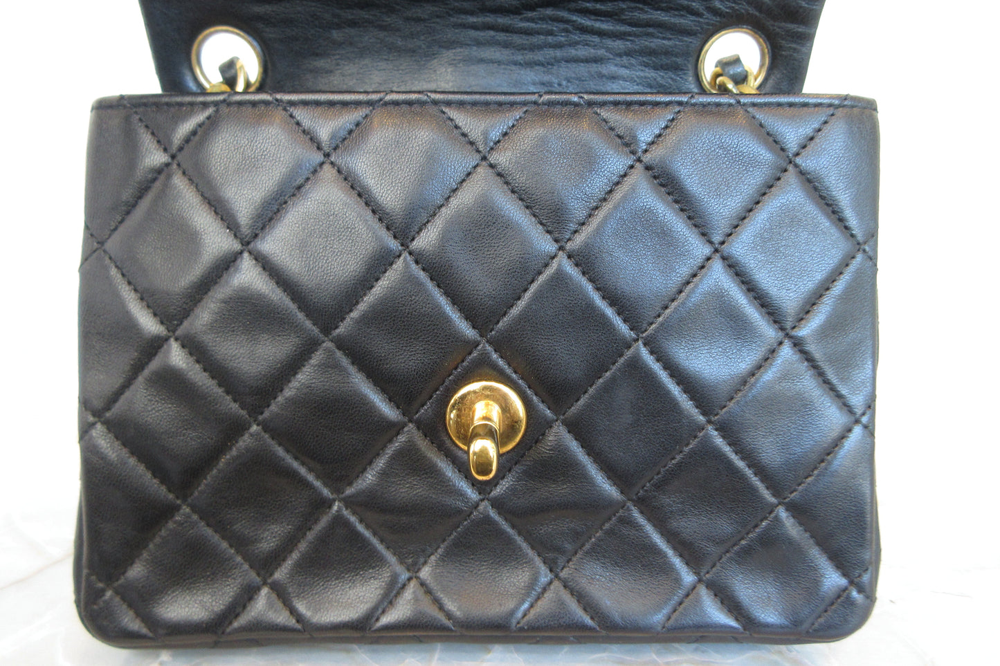 CHANEL/シャネル ミニマトラッセシングルフラップチェーンショルダーバッグ ラムスキン ブラック/ゴールド金具 ショルダーバッグ 700060218
