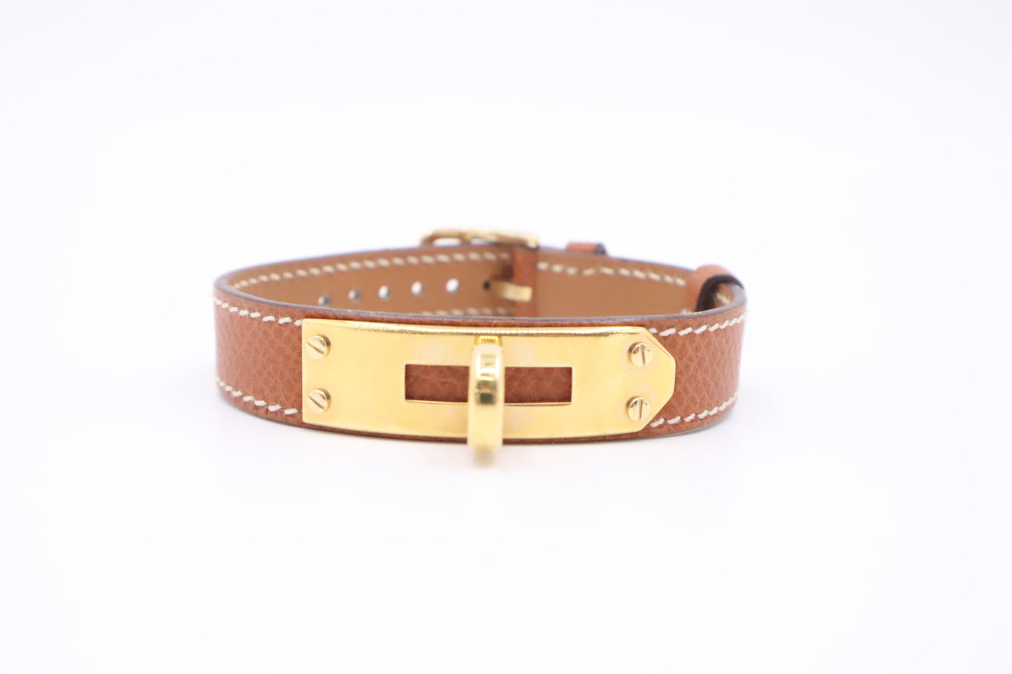 Hermes Kelly Bracelet in Brown Leather