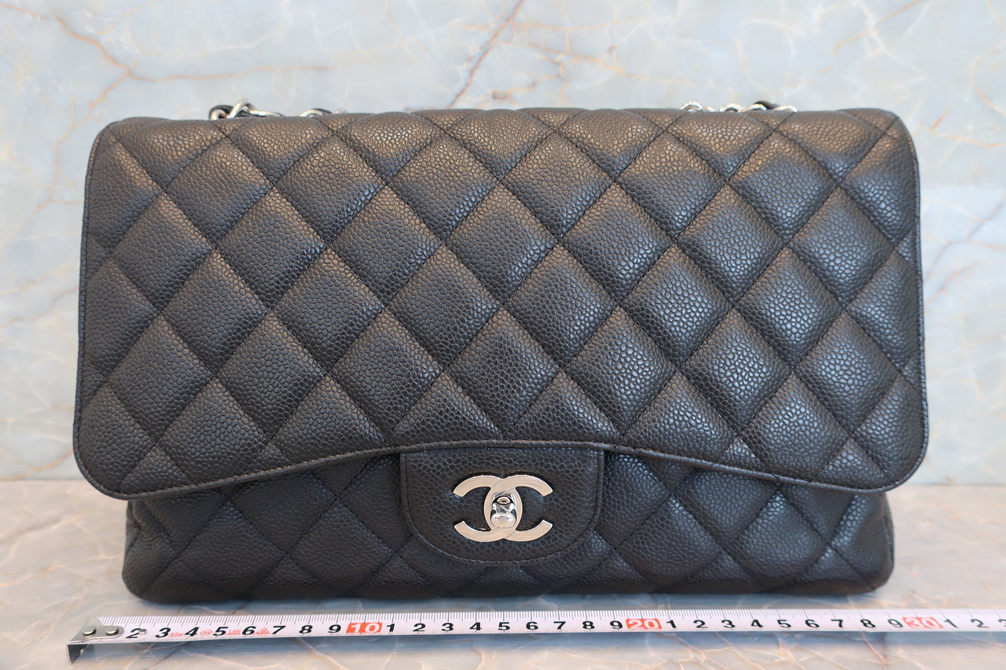 CHANEL/シャネル 中マトラッセシングルフラップチェーンショルダーバッグ キャビアスキン ブラック/シルバー金具 ショルダーバッグ 700070125