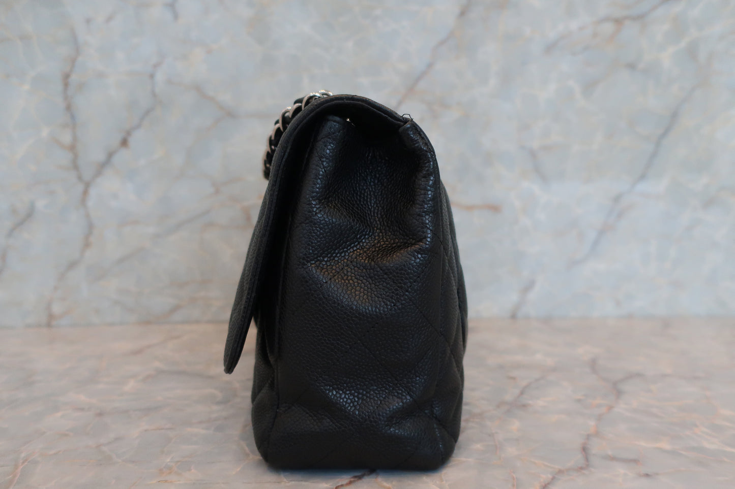 CHANEL/シャネル 中マトラッセシングルフラップチェーンショルダーバッグ キャビアスキン ブラック/シルバー金具 ショルダーバッグ 700070125