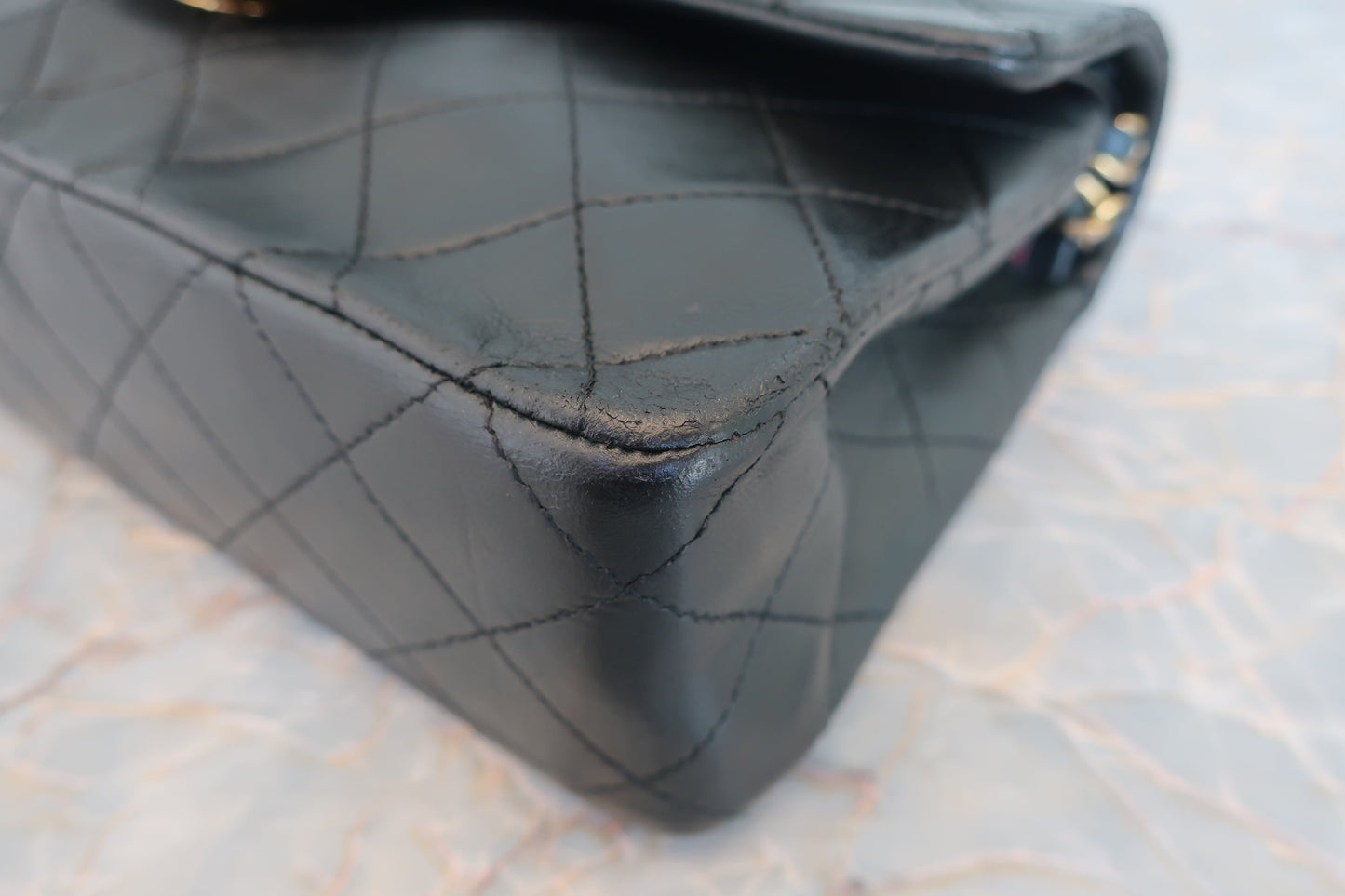 CHANEL/シャネル マトラッセＷフラップチェーンショルダーバッグ ラムスキン ブラック/ゴールド金具 ショルダーバッグ 700070133
