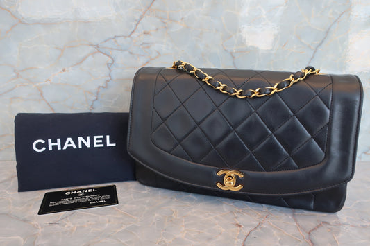 CHANEL/シャネル ダイアナマトラッセチェーンショルダーバッグ ラムスキン ブラック/ゴールド金具 ショルダーバッグ 700070093