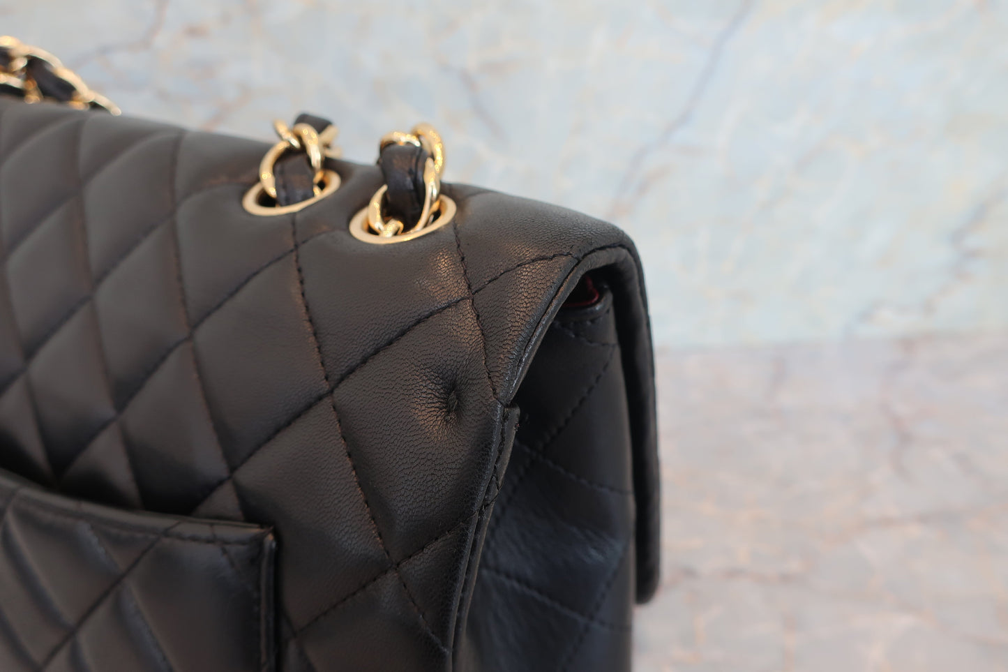 CHANEL/シャネル 中マトラッセシングルフラップチェーンショルダーバッグ ラムスキン ブラック/ゴールド金具 ショルダーバッグ 700070123