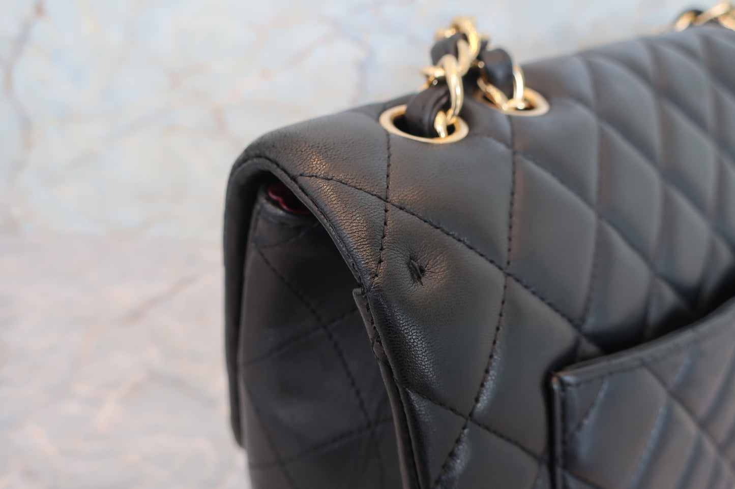 CHANEL/シャネル 中マトラッセシングルフラップチェーンショルダーバッグ ラムスキン ブラック/ゴールド金具 ショルダーバッグ 700070123