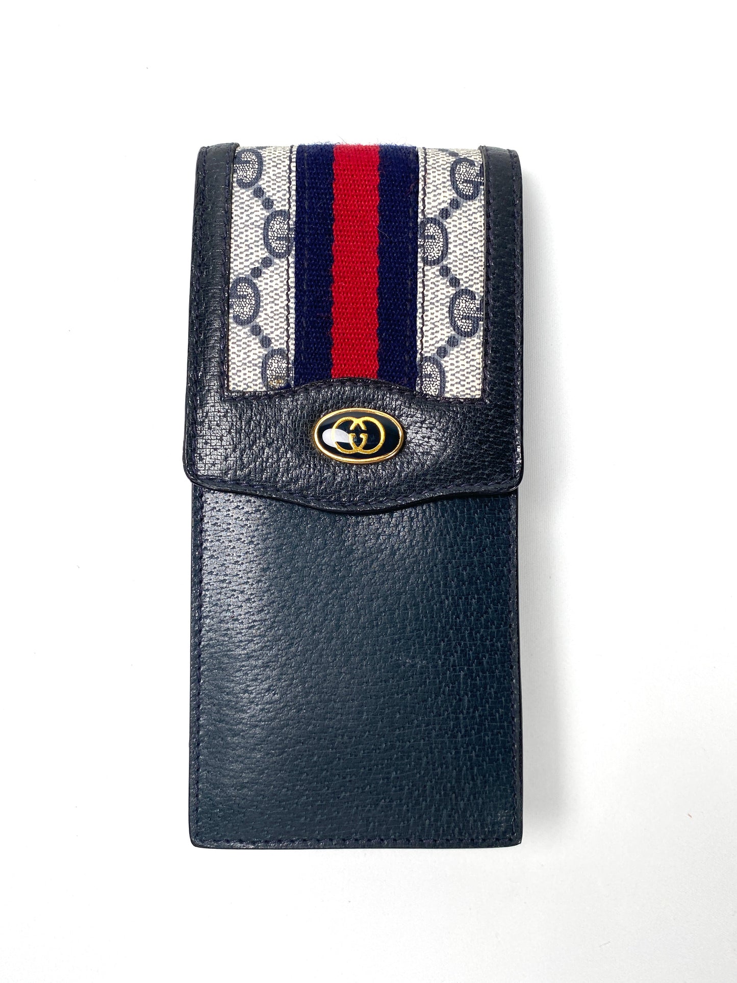 GUCCI - BLUE GG SUPREME SHERRY LINE GLASSES CASE - VINTAGE